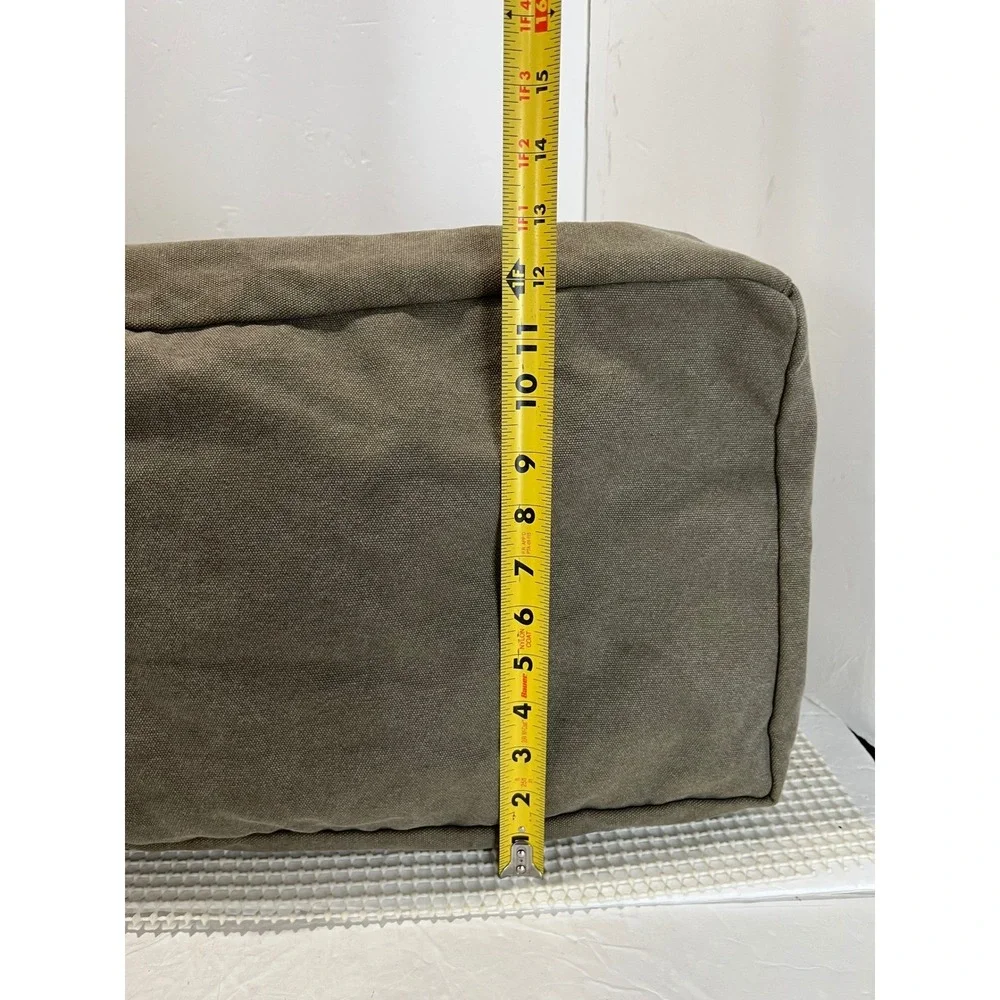 Ducks Unlimited Canvas Duffel Bag Two Tier Travel Weekender Olive Tan